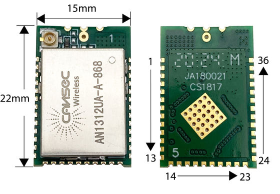 Сила модуля 434/470/868/915MHz 13dBm TX GHz битов TI CC1312 IoT AES 256 под